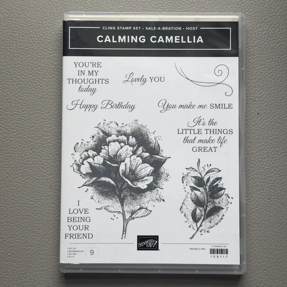 Stampin' Up Calming Camellia Stamp Set RETIRED!! Beautiful floral with sentiment